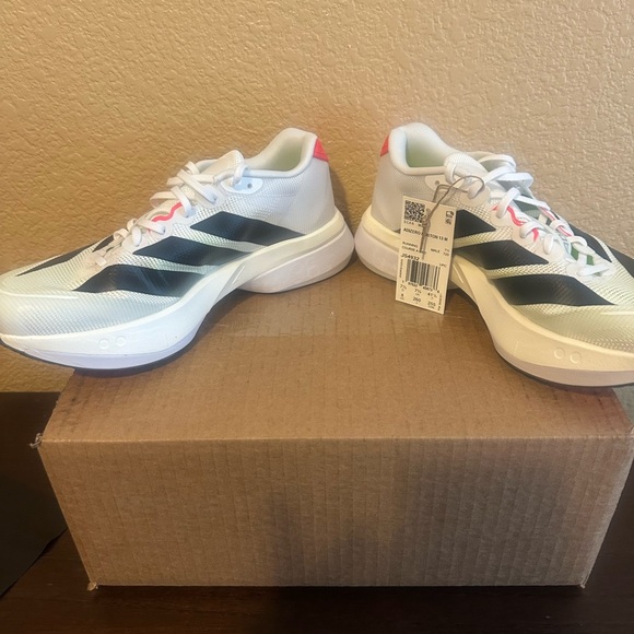 Adidas White and Black Sneakers with Red Accents - Picture 3 of 6